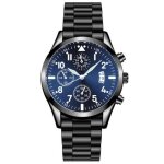Montre - bracelet a quartz pour hommes, accessoire de mode de luxe, cadran rond, affichage lumineux analogique ...