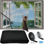 Moustiquaire fenêtre chat 100cmx130cm ecran de fenêtre auto - adhésif découpable pour chat filet chat ... Moustiquaire fenêtre chat 100cmx130cm ecran de fenêtre auto - adhésif découpable pour chat filet chat ...