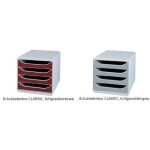 Exacompta bigbox module de classement 4 tiroirs gris / turquoise