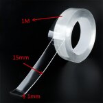 Nano bande adhsive double face transparente, 1m 2m 3m 5m, super colle pour la porcelaine, bois, mtal ...