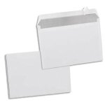 Neutre bote de 500 enveloppes blanches auto - adhsives 80g format c5 162x229mm