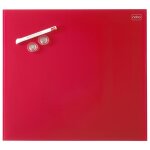 Nobo tableau magn�tique rouge en verre diamond 450x450, conditionnement retail