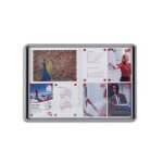 Nobo vitrine d'intérieur fond magnétique, 18xa4, porte coulissante, blanc Nobo vitrine d'intérieur fond magnétique, 18xa4, porte coulissante, blanc