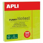Notes adhsives de couleur vert fluo - 100 feuilles - 75x75mm