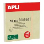 Notes adh�sives en zig zag - couleur: jaune standard - 100 feuilles - 75x75mm