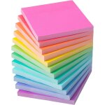 Notes autocollantes, 7, 6x7, 6 cm, 12 blocs, notes adh�sives aux couleurs vives, bloc - notes autocollants, ...