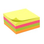 Notes autocollantes bloc 320 feuillets carr�s de 75 x 75 mm multi - couleurs n�on adh�sif repositionnable ...