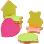 Notes autocollantes, pense - b�te amovible autocollant auto - adh�sif de couleur vive - per pack 8 formes ...