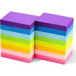 Notes autocollantes repositionnables lot de 1200 feuilles 51x38 mm 16 blocs 8 couleurs mixtes vives papier ...