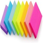 Notes autocollantes vibrantes 1, 5 x 2 pouces - 8 blocs, 100 feuilles chacun, total 800 feuilles, super ...