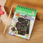 Note a gratter en carton noir pour enfants, 1 pi�ce, carnet de notes cr�atif, dessin de croquis, fournitures ...