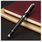 Nouveau stylo noir en fibre de carbone, personnalisable avec logo, cadeau en mtal, pour bureau et ecole ...