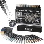 Nouvelhorizonstore - 30pcs feutre acrylique peinture stylo marqueur peinture acrylique verre pour bois, ...