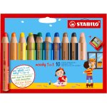 Nouvelhorizonstore - crayon de couleur - woody 3en1 - etui carton x 10 crayons de couleur enfant - taille ...