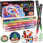 Nouvelhorizonstore - feutre acrylique, 120 couleurs marqueur acrylique avec pointe pinceau souple, acrylic ...