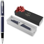 Nouvelhorizonstore - im stylo roller im bleu mat pointe fine encre noir coffret cadeau
