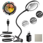 Nouvelhorizonstore - lampe loupe led 3x lumi��re du jour, loupe �� pince avec 5 r��glages de lumi��re ...