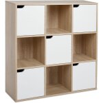 Nouvelhorizonstore - tag��re de rangement 9 cubes biblioth��que en bois armoire de rangement, inclus ...