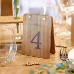 Numros bois en forme de tente rustique, dcorations de table de mariage, paquet de 12, neutral