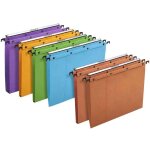 L'oblique az lot de 5 packs de 10 dossiers suspendus azo ultimate, pour tiroirs, a4 assortis