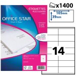 Office star lot de 10 os43431s - boite de 1400 etiquettes multi - usages 105x39 mm