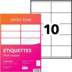 Office star - 1000 etiquettes autocollantes multi - usages blanches personnalisables imprimables - format ...