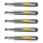 Olfa lot de 5 cutters fwp - 1 lame de 12, 5 mm acier inox gain� noir