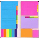 Onglets adh�sifs fluorescents - 7 ensembles, amovibles, inscriptibles, etanches, parfaits pour livres, ...