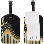 Or note de musique piano noir etiquette de bagage pour bagage valise sac etiquette de voyage en cuir ...