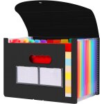Organisateur de fichiers de bureau - 12 compartiments (noir), classeur de tri, trieur de documents a4 ...