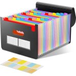 Organisateur de fichiers de bureau - 24 compartiments (noir), classeur de tri, trieur de documents a4 ...