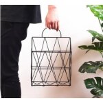 Organisateur nordique en mtal multifonctionnel, suspendu de rose or, rangement portable pour livres, ...
