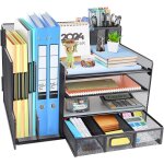 Organiseur de bureau en bois avec tiroir, porte - lettres avec tiroir, rangement de bureau, etagre, ...