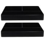 Organiseur compact en pvc noir pour sachets de th� et collations - support de rangement polyvalent et ...