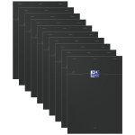 Oxford lot de 10 bloc - notes smart a4 quadrill� 80 feuilles noir