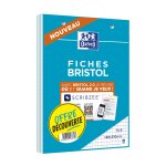 Oxford lot de 2 bloc de 30 fiches bristol 148x210 perfores q5x5 blanc