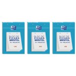 Oxford lot de 3 blocs de 30 fiches bristol 148x210 perforées uni blanc Oxford lot de 3 blocs de 30 fiches bristol 148x210 perforées uni blanc