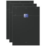 Oxford lot de 3 bloc - notes smart a4 quadrill 80 feuilles noir