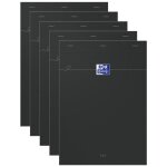 Oxford lot de 5 bloc - notes smart a4 quadrill� 80 feuilles noir
