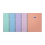 Oxford lot de 5 cahiers smart 230x297 mm 160p grands carreaux coloris pastel alatoires