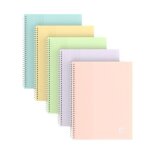 Oxford lot de 5 prot�ge - documents spiral� school life pastel a5 40p coloris al�atoires
