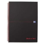 Oxford black n red cahier notebook spiral couverture carte 140 pages lign 7mm + marge 14, 8x21