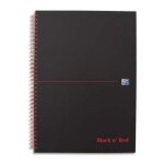 Oxford black n red cahier notebook spiral� couverture carte 140 pages lign� 8mm + marge 21x29, 7