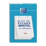 Oxford bloc de 30 fiches bristol 148x210 perforées uni blanc Oxford bloc de 30 fiches bristol 148x210 perforées uni blanc