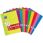 Oxford classique lot de 10 cahiers agraf�s grands formats 24 x 32cm 96 pages grands carreaux sey�s couleurs ...
