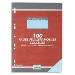 Oxford office 100100117 feuillets mobiles petits carreaux 90 g 200 pages lot de 5 blanc