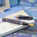 P20 stylo plume a piston, pointe de 1, 1 mm, calligraphie, art, dessin, marbre violet, acrylique, avec ...