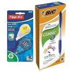 Pack de 12 stylos bille bleu atlantis + ruban correcteur bic Pack de 12 stylos bille bleu atlantis + ruban correcteur bic