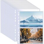 Pack de 50 housses a4 pour photos avec 200 compartiments pour classeurs 2 / 3 / 4 anneaux, pochette plastique ...