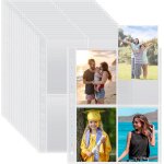Pack de 50 housses a4 pour photos avec 400 compartiments pour classeurs 2 / 3 / 4 anneaux, pochette plastique ...